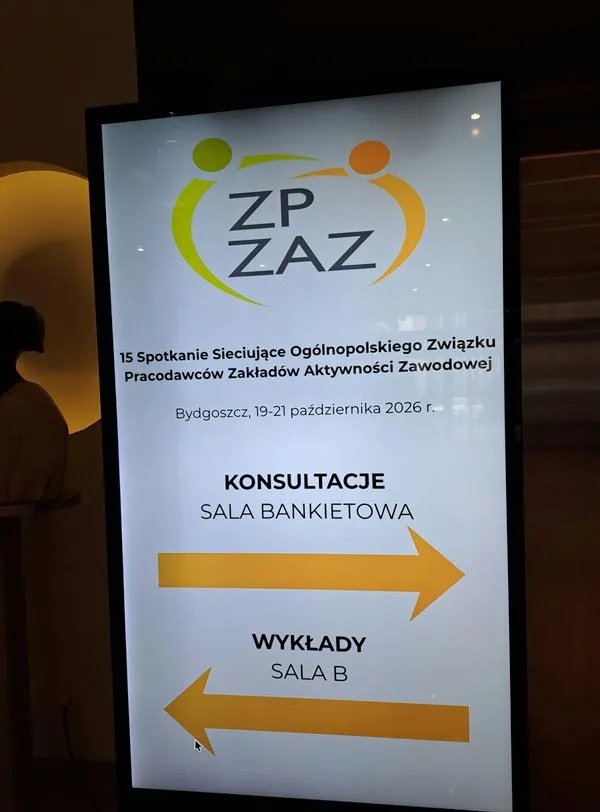 Tablica informacyjna XV Spotkania Sieciującego ZP ZAZ, Bydgoszcz 19–21 października 2026